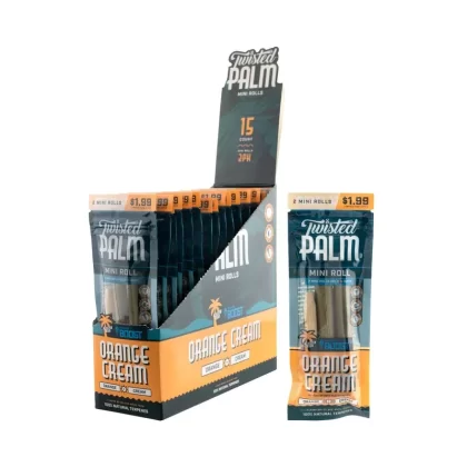 Twisted Wraps | Mini Palm Leaf Rolls | Orange Cream – 15 Count - Vape Store