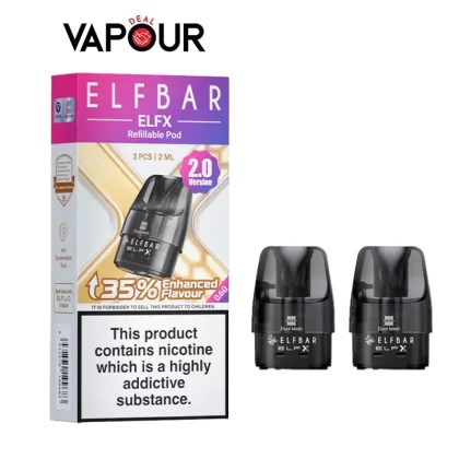 Elf Bar Elfx 2.0 Replacement Pods - 0.6ohm, 0.8ohm