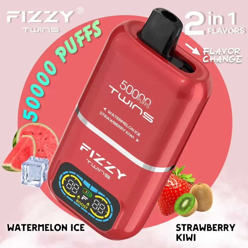 FIZZY Twins 50000 – 50K Puffs Two Modes 50ml E-liquid Disposable Vape - 50000 puffs; Vape Product, Vape Product; Blue Razz Lemonade & Triple Melon, Blueberry Coconut & Grape Ice - Image 2