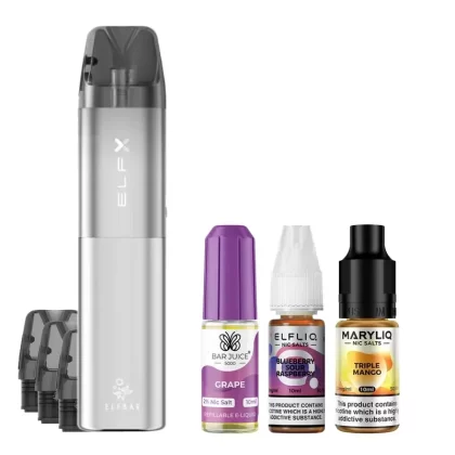 Elf Bar ELFX Fruity Bundle - Colour#Silver>Black>Blue>Gray>Pink>Purple