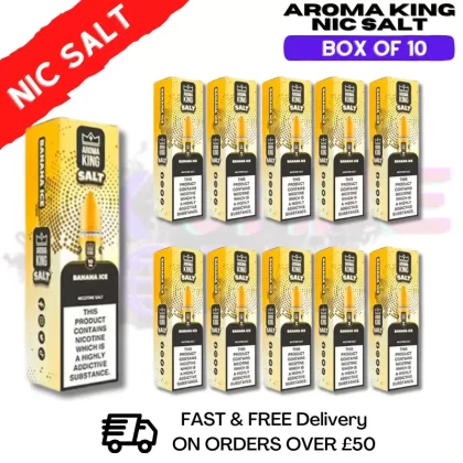 Banana ICE Aroma King Pack / Box Of 10 Nic Salts