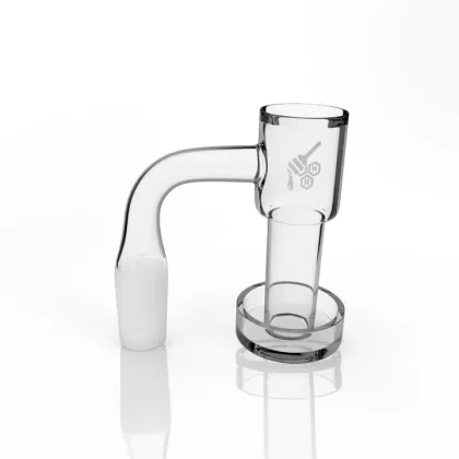 Honeybee Herb 90° Quartz Banger – White Base, 25mm, 2.5mm Thick