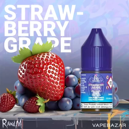 RandM Tornado Liquid – Strawberry Grape – 20mg/ml Nikotin - pflanzliches Glycerin / Aromastoffe / Nikotin / demineralisiertes Wasser / Propylenglykol / 20 mg/ml / Traube / Erdbeere