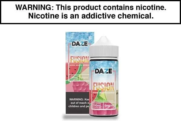 RASPBERRY GREEN APPLE WATERMELON ICED BY 7 DAZE FUSION 100ML - Vapejuice
