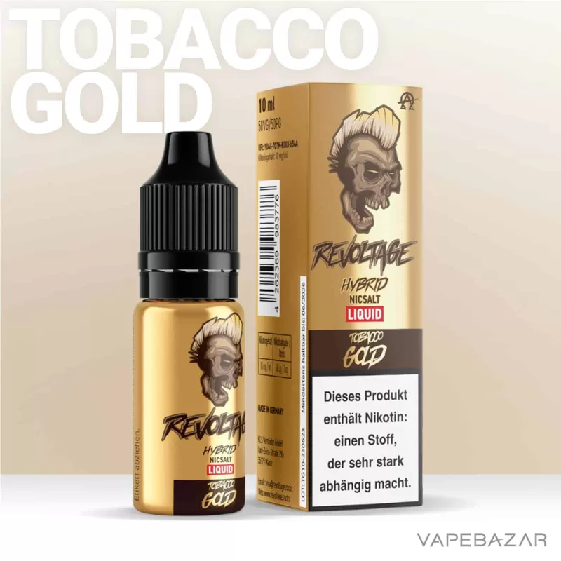 Revoltage Hybrid Nicsalt Liquid – Tobacco Gold - 20mg/ml, 10mg/ml - Image 2