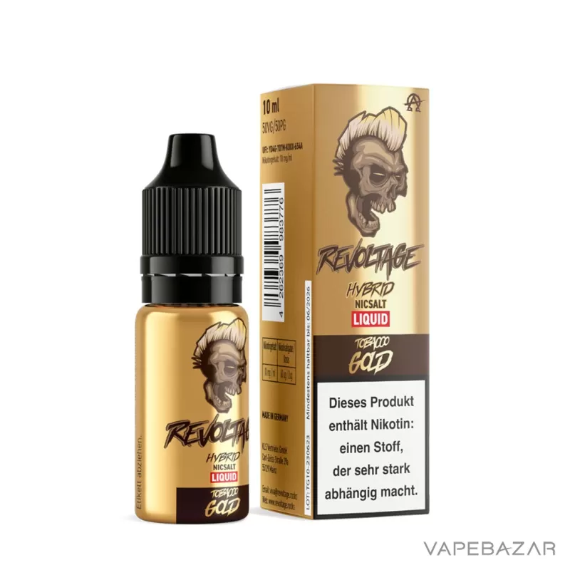Revoltage Hybrid Nicsalt Liquid – Tobacco Gold - 20mg/ml, 10mg/ml - Image 3
