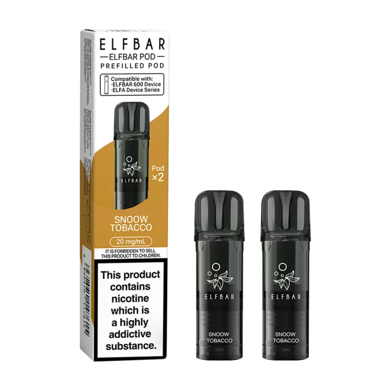 Snoow Tobacco Elfbar 600 Pods - 20mg - Vape Product (0D9D68)