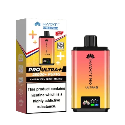 Hayati Pro Ultra Plus 25k Puffs Vape Kit Cherry Ice / Peach Mango