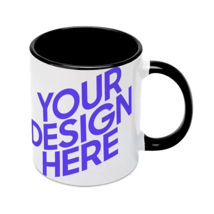 Custom Personalised Photo Coloured Mug Black (Double sided same photos)