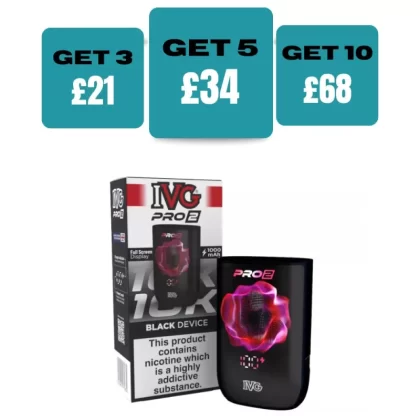 IVG Pro 2 Pod Kit Device 1000mAh – £7.99 or 3 for £21 - BLACK