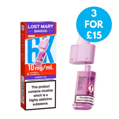 Lost Mary BM6000 10mg (1%) Refill Pack - Vape Product; Blueberry, Blueberry Sour Raspberry