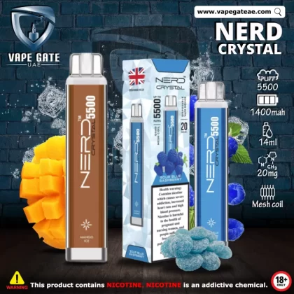 NERD CRYSTAL DISPOSABLE VAPE (5500 Puffs) - Strawberry Raspberry Cherry / 20 mg