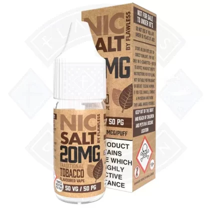 Nic Salt – Traditional Tobacco 10ml By Flawless - Strength#10mg>20mg
