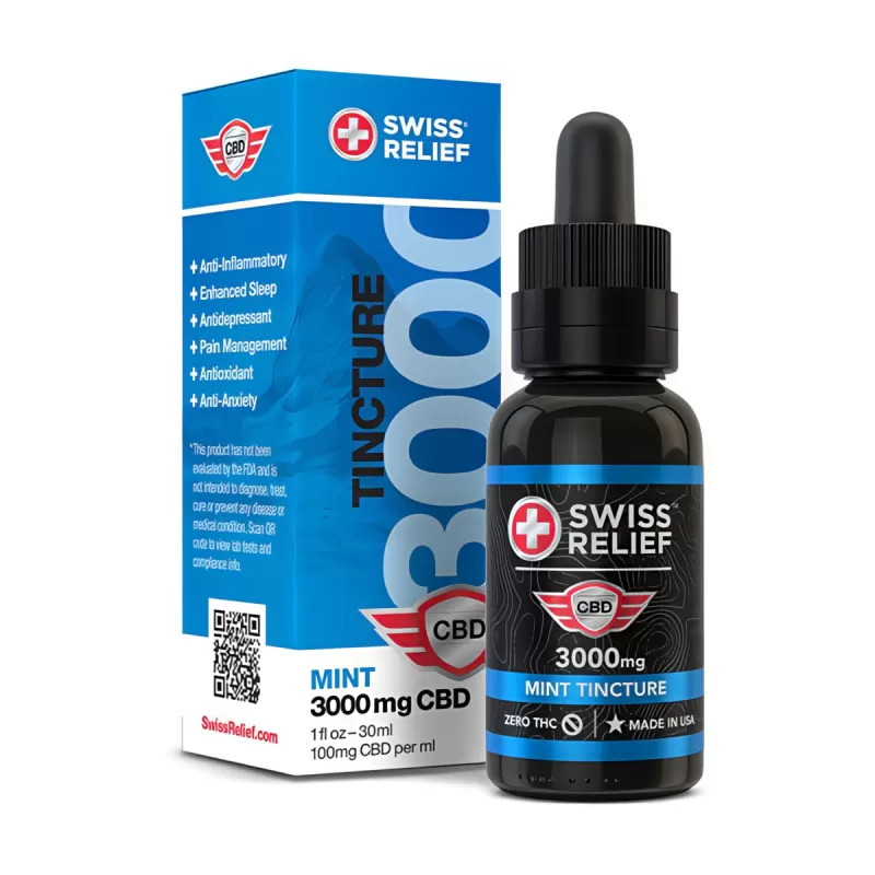 Swiss Relief Mint CBD Oil Tincture 500-3000mg - Vape Product, Vape Product