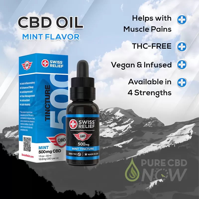 Swiss Relief Mint CBD Oil Tincture 500-3000mg - Vape Product, Vape Product - Image 3