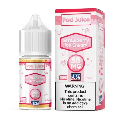 Pod Juice - Strawberry Ice Cream - 30ML E-Liquid - 55MG