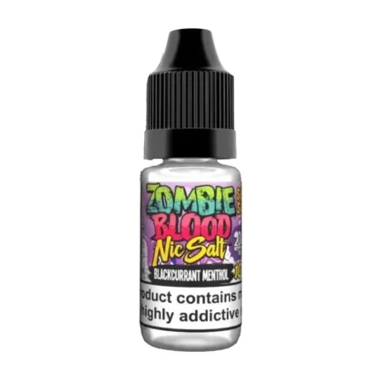 Zombie Blood Blackcurrant Menthol Nic Salt Vape Juice - 10 Pack - Strength 10mg