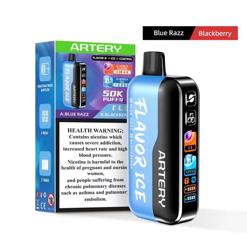 Artery CL6 50K Rechargeable Disposable Vape (50,000 Puffs) - Strawberry Cherry Raspberry / 50 mg - Image 2