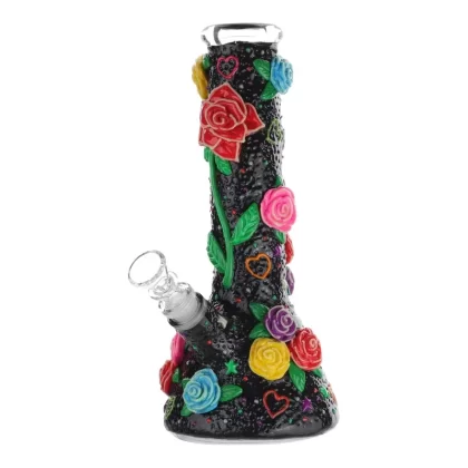 GITD Flower Power Beaker Bong – 10in - Vape Store