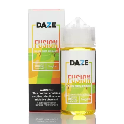 7 Daze Fusion Yellow Green Red Mango Vape e-Liquid 100mL - Beyondvape