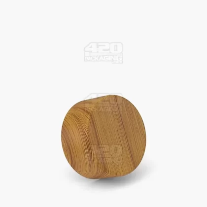 Child Resistant | Flat Push Down & Turn Plastic Caps w/ Foam Liner | 28mm – Bamboo Wood – 504 Count