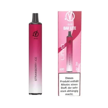 LINVO BAR LITE – Strawberry Ice - Linvo Bar Lite / Ice / Kirsche / Propylenglykol / pflanzliches Glycerin / Aromastoffe / Ethyl Maltol ( kann allergische Reaktionen hervorrufen) / Nikotin / 20mg/ml /