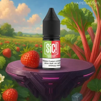 SiC! Nikotinsalz Liquid – Strawberry Rhubarb 20mg/ml Nikotin - SIC! SALTS / Erdbeere / Rhabarber / 20mg/ml / Nikotinsalz / Aromen / Propylenglykol / pflanzliches Glycerin / Glycerin