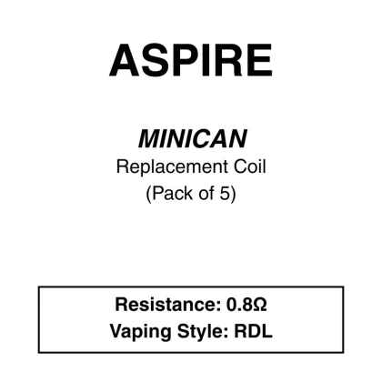 Aspire – Minican – Replacement Coils - 0.8 Ohm