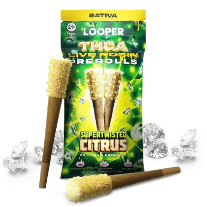 Looper Vape THCA Live Rosin Prerolls 1G: Supertwisted Citrus - Ejuicewarehouse