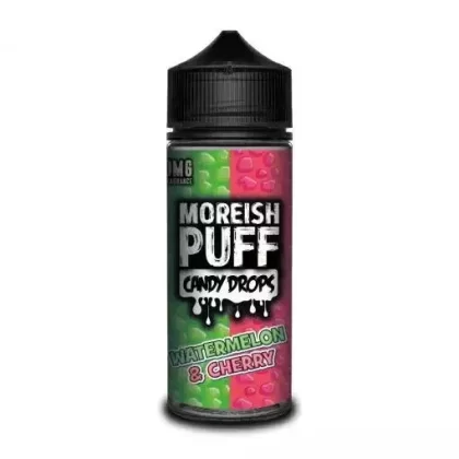 WATERMELON & CHERRY E LIQUID BY MOREISH PUFF – CANDY DROPS 100ML 70VG