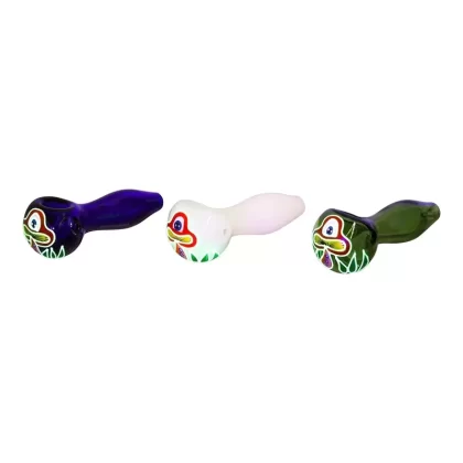Glowing Mushroom Pipe – 4.5in - Color#Green>Blue>White