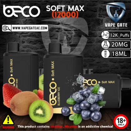 BECO SOFT MAX DISPOSABLE VAPE (12000 PUFFS) - 20 mg / Black Ice