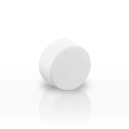 Child Resistant Plastic Caps | Smooth Matte w/ Foil Liner | 28mm – White – 126 Count