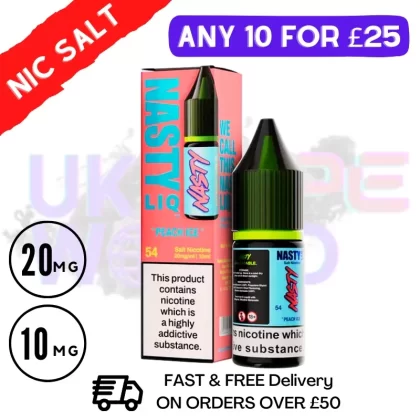 NastyLiq ‘Peach ICE’ Nic Salt By Nasty Eliquids