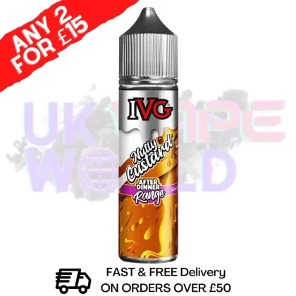 Nutty Custard IVG Shortfill Juice 50ML Eliquid – AFTER DINNER RANGE