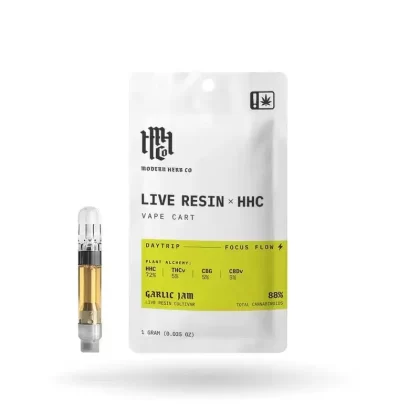 Live Resin HHC Vape Cartridge: Daytrip - Strain#Garlic Jam>Pineapple Jam