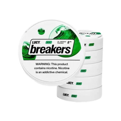 LUCY Breakers Nicotine Pouches - Nicotine and Flavor#8mg - Apple Cider>8mg - Berry Citrus>8mg - Mango>8mg - Mint