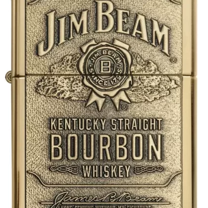 Zippo Lighter – Jim Beam Emblem High Polish Brass