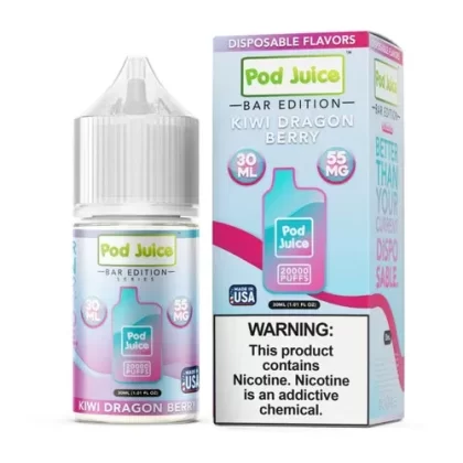 Pod Juice Salt PJ 5000 Series Kiwi Dragon Berry Tobacco Free Nicotine E-Juice 30ml - Eliquidsupply