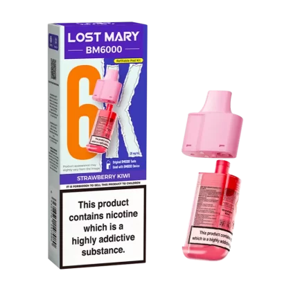 Strawberry Kiwi Lost Mary BM6000 Refill Pack - 20mg - Vape Product (F8CBC8)