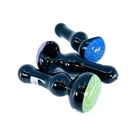 HPMS66 – 4 Inch Handpipe – Black With Slime Honeycomb Head – Assorted – Price Per Piece