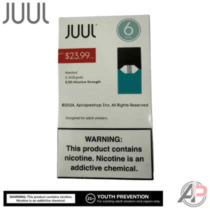 Juul Pods Menthol 6 Pod Pack - Menthol 5.0% - 6 Pod Pack