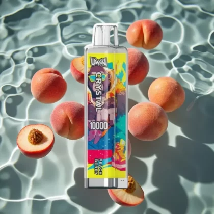UWIN Crystal 10000 Puffs Disposable Vape Peach Berry – 18ml, 650mAh, Type-C, RGB Lights, 0.8 Ohm Mesh Coil - Bangvapeaustralia