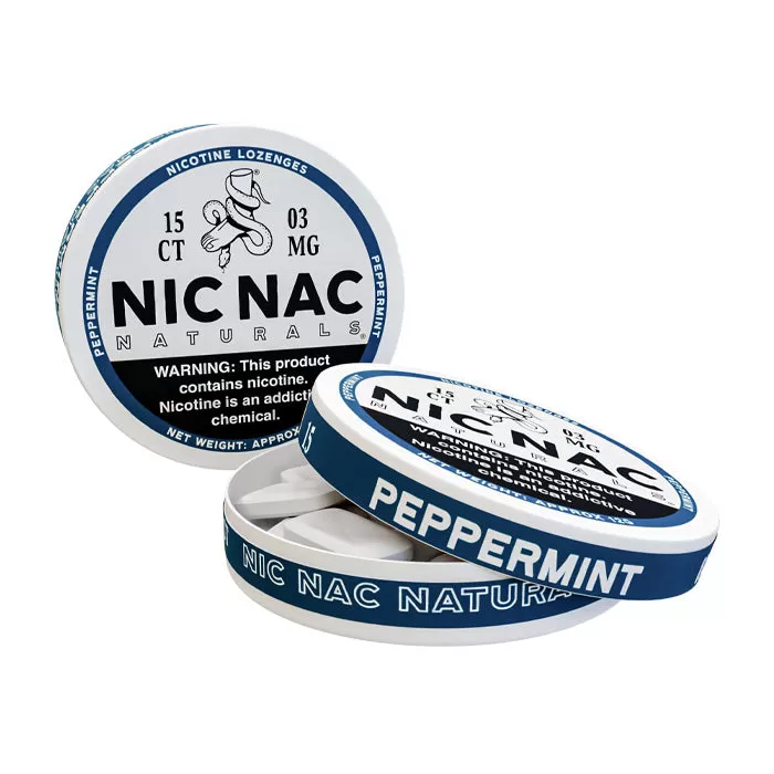Nic Nac Peppermint Nicotine Lozenges - 15 per can - 3 mg - Image 2