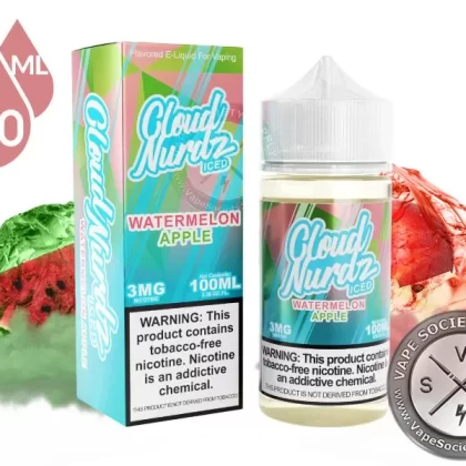 Watermelon Apple Iced by Cloud Nurdz 100ml - Vape Product, Vape Product (448E74)