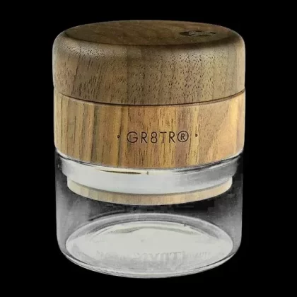 Walnut Wood Top GR8TR Grinder with Glass Jar
