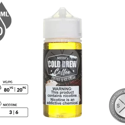 Coffee and Ice Cream by Nitro’s Cold Brew Coffee 100ml - Vape Product, Vape Product (1C29E6)