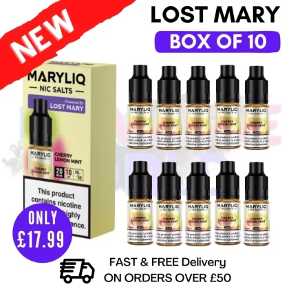 Cherry Lemon Mint MaryLiq Nic Salt BOX OF 10