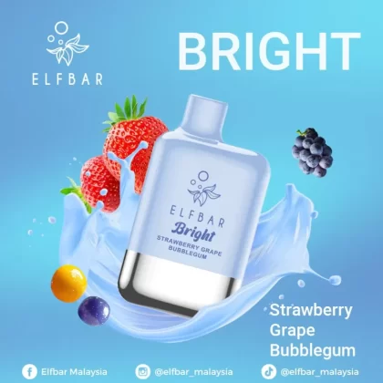 Elfbar Bright Disposable Strawberry Grape Bubblegum 6000 Puffs (50mg)