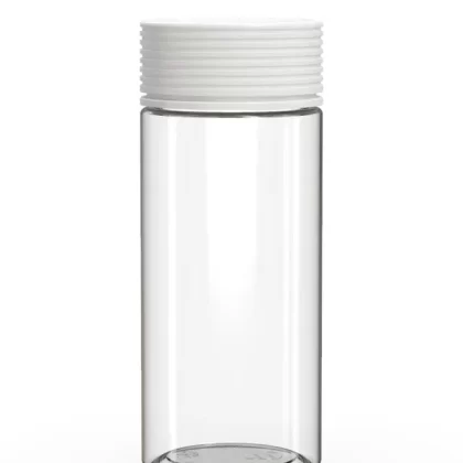CHUBBY GORILLA | Child Resistant Clear Plastic Spiral Jar w/ White Cap | 55mm – 8oz – 200 Count